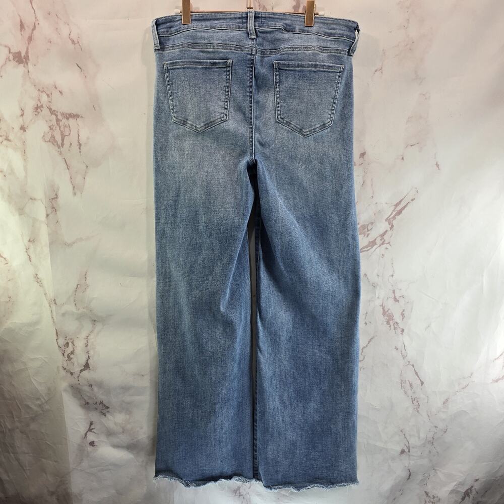 NYDJ Jeans Womens 10 X 31 Wide Leg High Rise Light Wash Denim Not Your Daughters